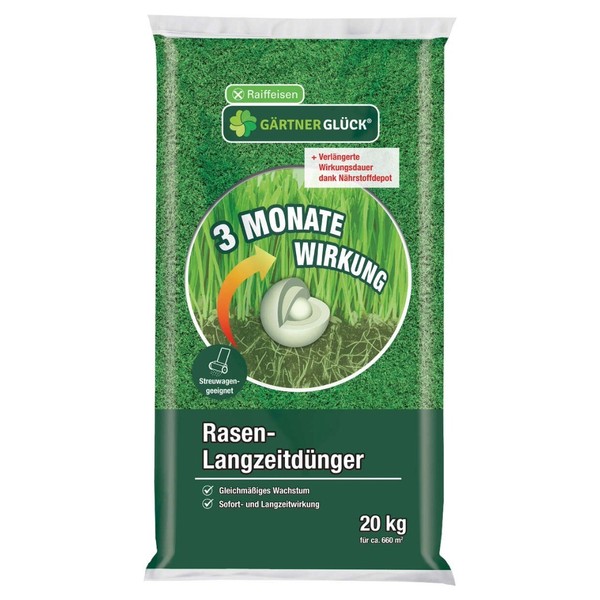 Raiffeisen GÄRtnerglÜCk Rasen-LangzeitdüNger 20Kg RasendüNger Garten-image