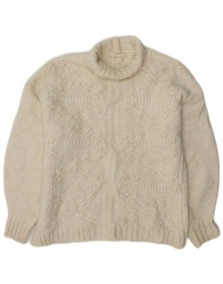 Marks & Spencer Damen Rollkragenpullover Pullover UK 10 Small Off White CN12