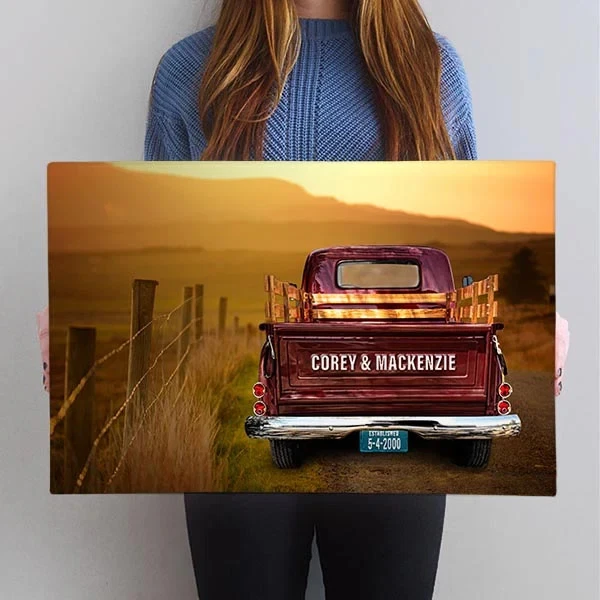 Personalized Vintage Old Red Truck Family Name Custom Wall Art Canvas Print
Opens in a new window or