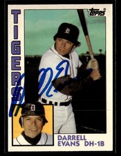Darrell Evans signed auto 1984 Topps Traded #36T card Detroit Tigers