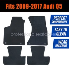 Front & Rear Floor Mats Carpet Waterproof Black Velour For 2009-2017 Audi Q5