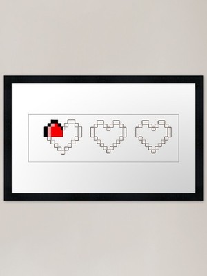 HP Health Points Videospiel Leben H Gerahmtes Wandbild Poster Leinwanddruck Bild