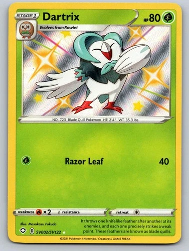 Dartrix SV002/SV122 Shiny Rare Shining Fates Shiny Vault Near Mint