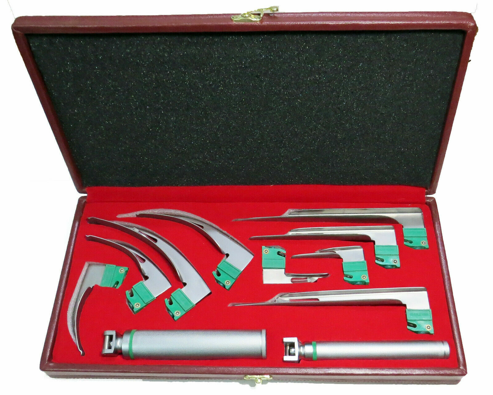 Fiberoptic Laryngoscope 9 Blades Mac Miller + 2 Handle Standard Pinlight + Box Ostatnia praca tania