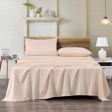 Chezmoi Collection 4-Piece 110GSM Peach Skin Brushed Microfiber Bed Sheet Set