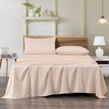 Chezmoi Collection 4-Piece 110GSM Peach Skin Brushed Microfiber Bed Sheet Set