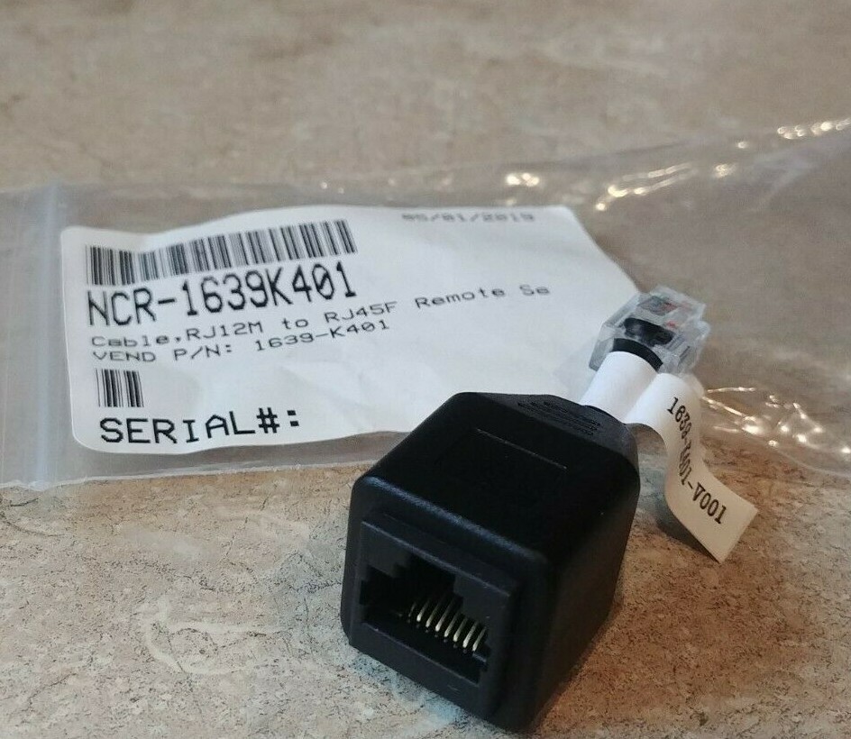 NCR 1639-K401 497-0514371 Serial Printer RJ45F RJ12M Adapter