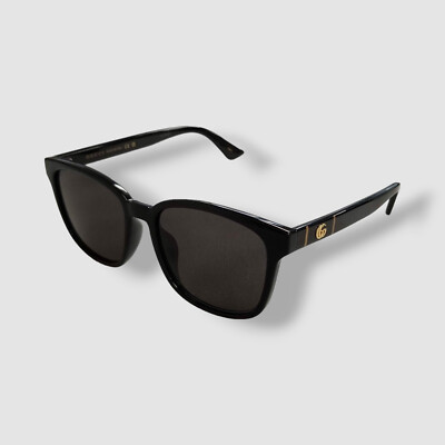 $285 Gucci GG0637SK 001 Women Black Square Logo UV Shades