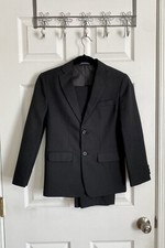 Van Heusen Boys Black Suit, Size 12 EUC