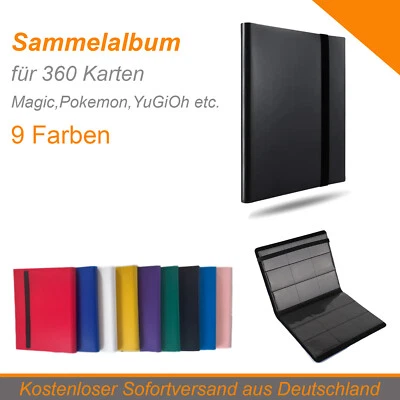 MARKENLOS Karten Sammelalbum Pro Card Binder für 360 Karten Pokemon YuGiOh Magic 18 Pocket