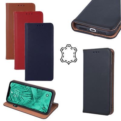 Apple iPhone 8 SMART PRO ECHT LEDER Handytasche Premium Book Case Elegant Hülle