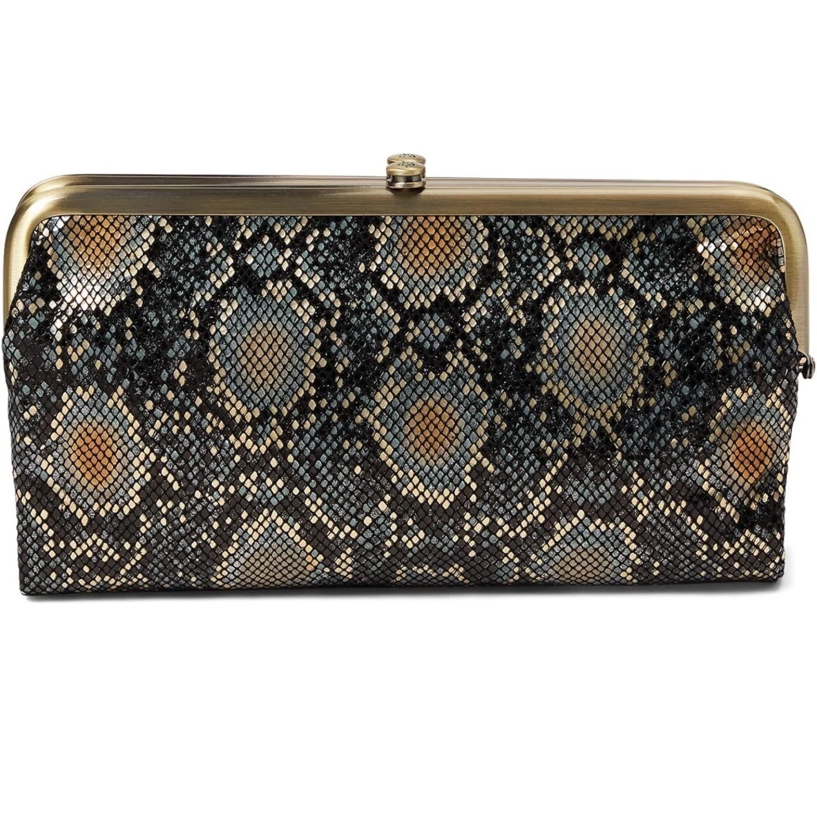 Hobo Lauren Clutch Wallet Halo Shimmer Retired Design Pattern Kiss Closure NWT