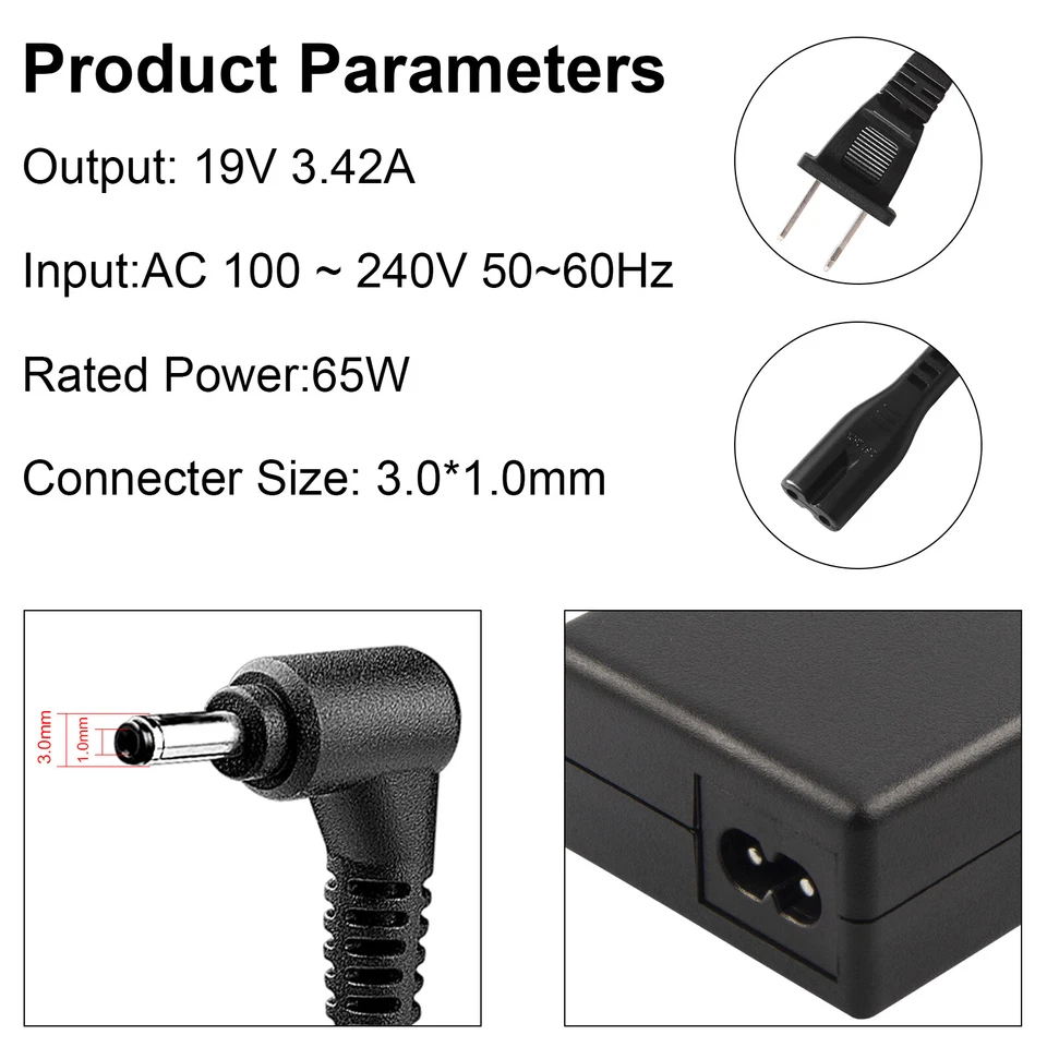Lot Charger AC Adapter for Acer Aspire Chromebook 11 13 14 15 CB3 CB5 C720 C740 - Image 3 of 4