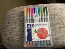 Staedtler Triplus Fineliner Pourous Point Pens 0.3mm 334, 10 Pack