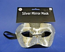 Silver Mirror Eye Mask Halloween by KBW Global Corp. Ages 14+ New