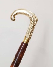 Luxury Brass Head Handle Wooden Walking Stick Handmade Cane Mothers Day Gift