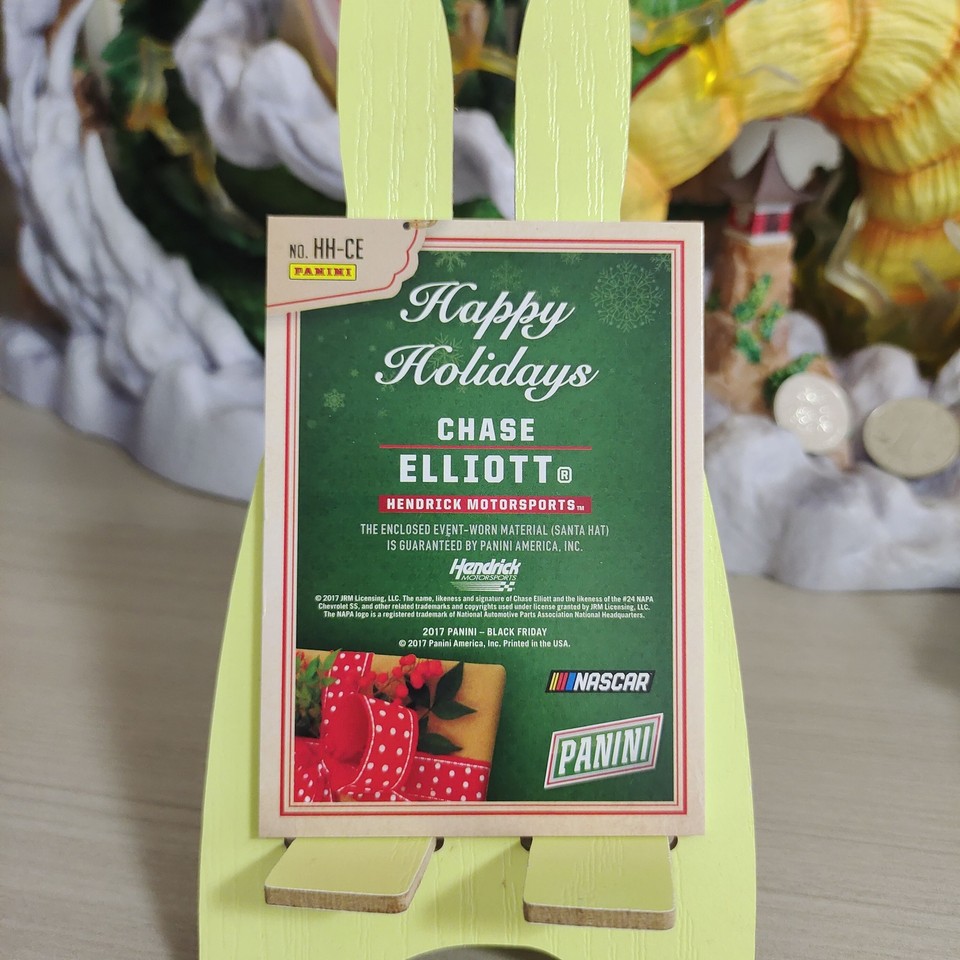 Chase Elliott 2017 Panini Black Friday HH Santa Hat Galactic 4/10