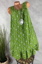 Breezy Alinie summer beach tunic dress patterned Italy green 40 42 44
