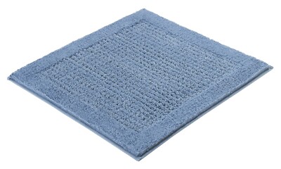 Kleine Wolke NET Badematte Badvorleger Badteppich Baumwolle Stahlblau 60 x 60 cm