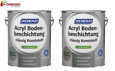 RENOVO Acryl Bodenbeschichtung 0,75l 750ml seidenmatt innen und außen