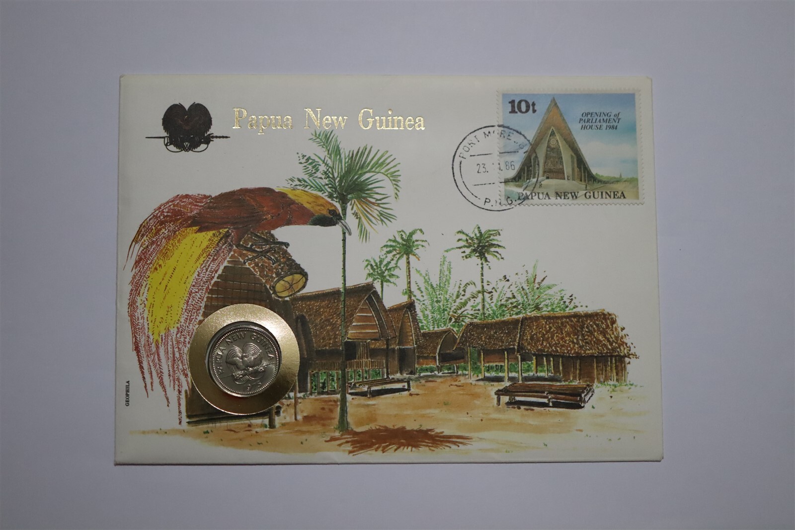 Papua New Guinea 1975 10 Toea Coin Cover B53 #424 Collectible
