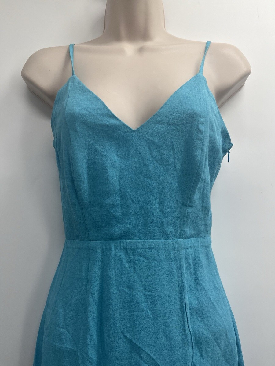 Superdown X Revolve Womens Open Back Micah Teal Blue Mini Dress Size Small