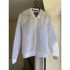 Beyoncé Ivy Park White Mesh Honeycomb Bomber Jacket