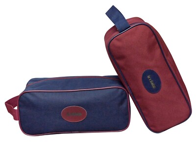 ACCLAIM Beal Shoe Boot Bag Trimmed Burgundy Or Navy Zipped Top 14'' x 6''