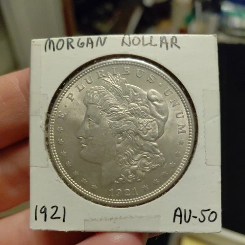 1921 Morgan Silver Dollar Uncirculated AU - 50