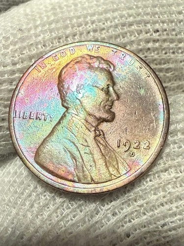 1922 d lincoln cent- choice Lustrous AU+ High Grade Toned