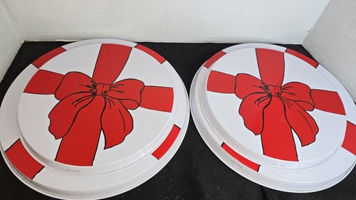 Vintage Red Bow Metal Stove Burner Covers