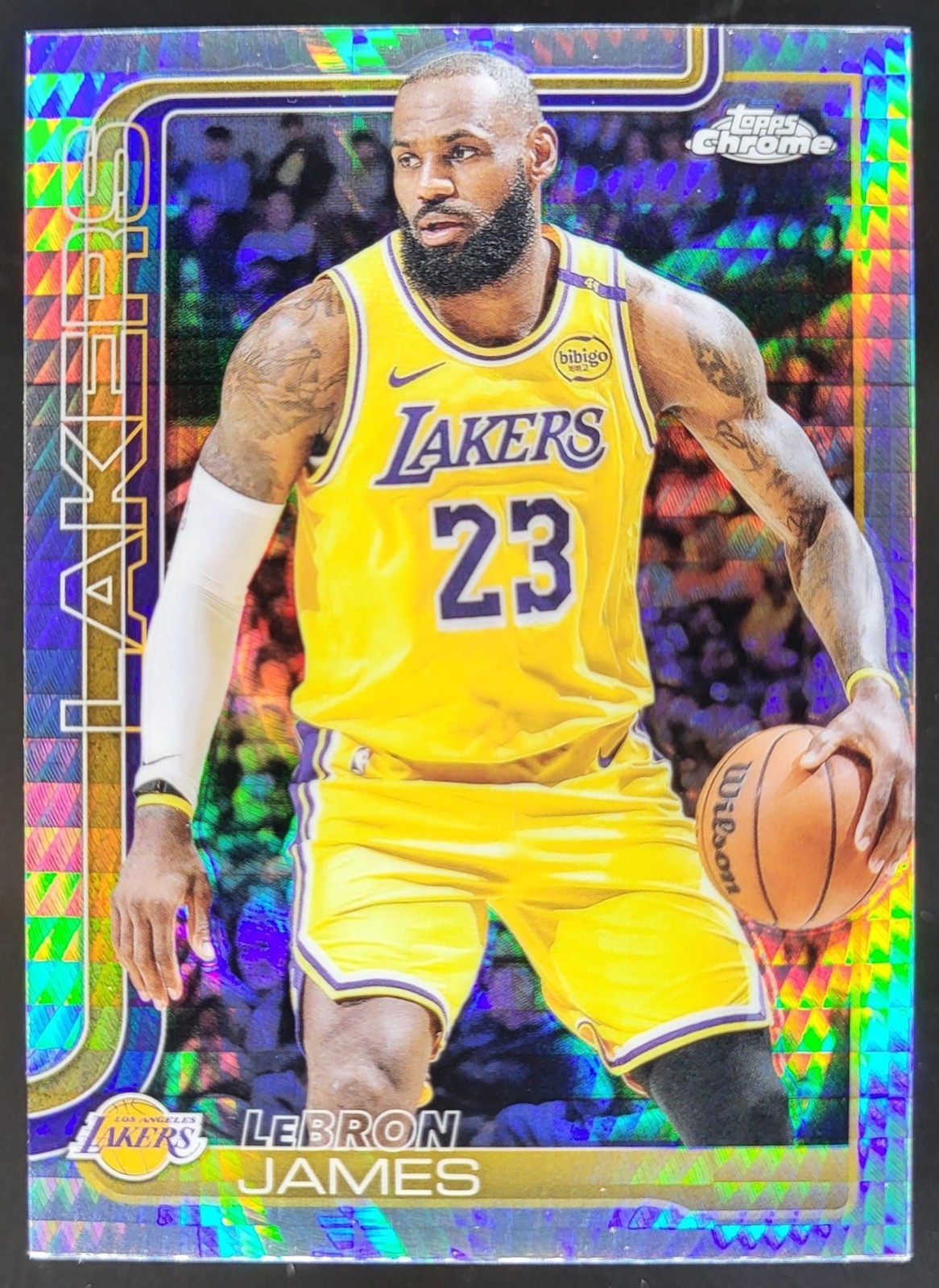 2025-26 Topps Chrome LeBron James Prism Refractor #127 Los Angeles Lakers DD5