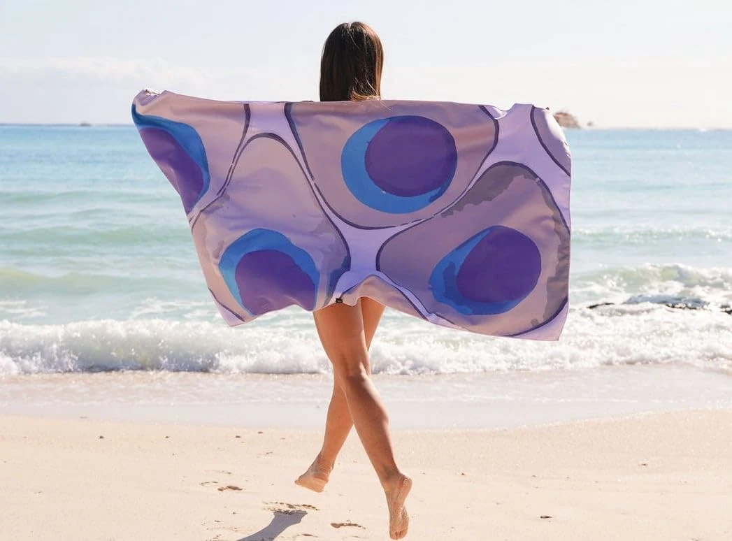 Microfiber Beach Towel Quick Dry Sand Free Lightweight Compact Large Size Per...