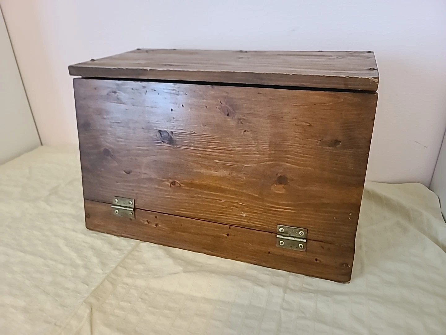 Vintage MCM 70s Wooden Bread Box Cottage Core Farmhouse Decor