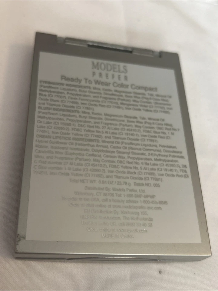 Models Prefer palette w/ 2 Blush 6Eyeshadow 8 cream lipsticks #3 mauve-red shade - Image 3 of 4