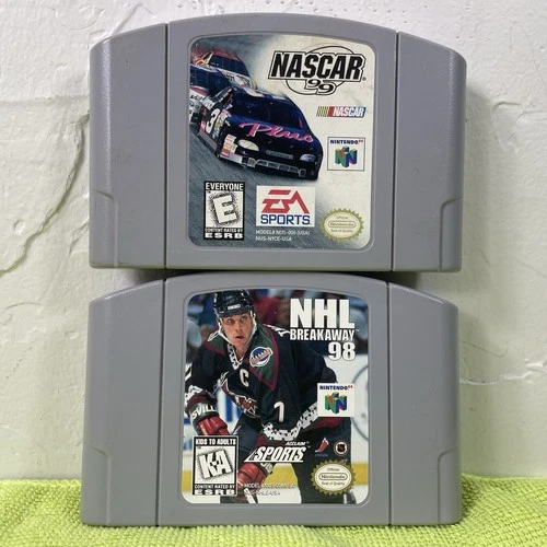 Nintendo 64 Video Game Cartridges NHL Breakaway 98 NASCAR 99 N64 Lot of 2