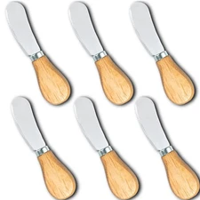 Small Cream Cheese Spreader Knives SetWooden 5inStainless Steel Butter Knife ...