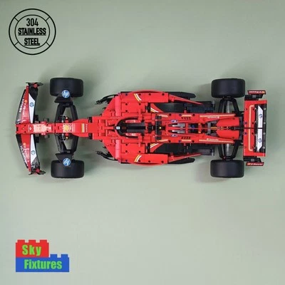 SKY FIXTURES Wall mount bracket for LEGO Technic Ferrari SF-24 F1 Car 42207 STAINLESS STEEL