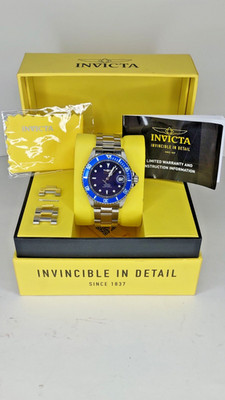 Men's Invicta Automatic Watch #90940B, 24 Jewels, Blue Face & Dial, Date Window