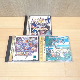 SEGA SATURN console in box Japan White with 3 games, controller & cables tested