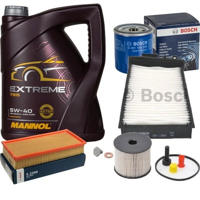 BOSCH Inspektionspaket 5 L MANNOL Extreme 5W-40 für Citroën C5 I Break 2.0 HDi