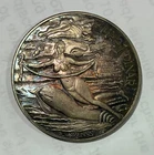 1969 Tunisia Large Silver Proof Venus/Dolphin 1 Dinar- Intense Dramatic Toning