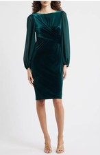 NWTSize 6 Vince Camuto long sleveed green knee lenth dress 
