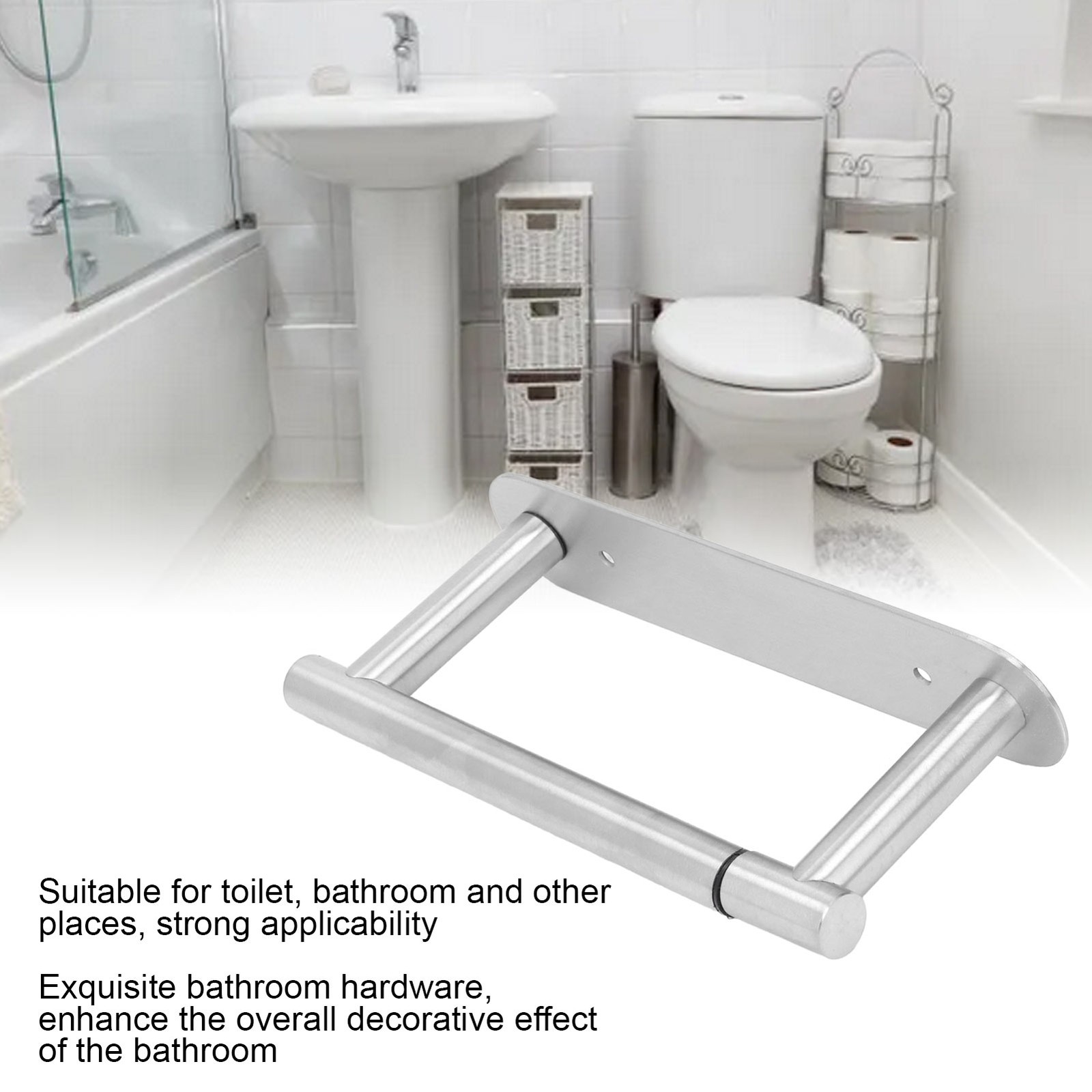 Toilet Paper Holder Multifunctional Rustproof 304 Stainless Steel Wall Mount Toi