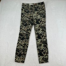 Anthropologie Pilcro High Rise Skinny Corduroy Camo Print Button Fly Pants