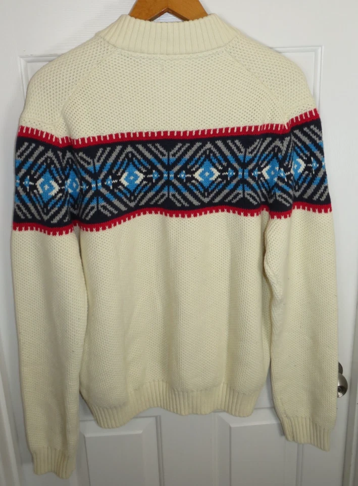 *NUEVO CON ETIQUETAS* IZOD Hombres Vacaciones Navidad Feria Isla Suéter 1/4 Cremallera en Vainilla Ice XXL Foto 4 de 4