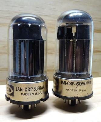 Pair: RAYTHEON 6080WA | SEHR GUT   NOS Röhren USA Tubes ( 6080 6AS7G )