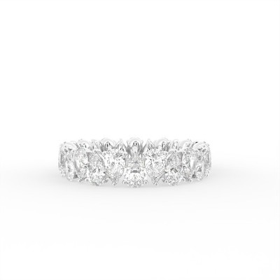 Stunning 14K White Gold Lab Grown Diamond Pear Eternity Ring 4.34ct
