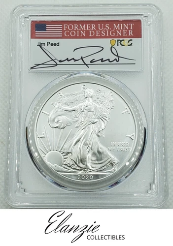 2020-W Burnished American Silver Eagle First Day of Issue PCGS SP70 Peed Signed