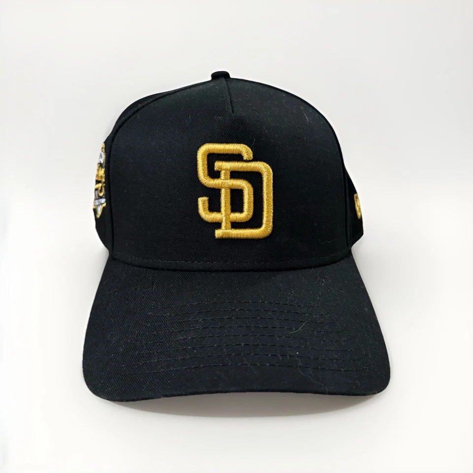 San Diego Padres A-Frame 9Forty Baseball Cap World Series 1998 Patch Black/Gold - Image 2 of 4